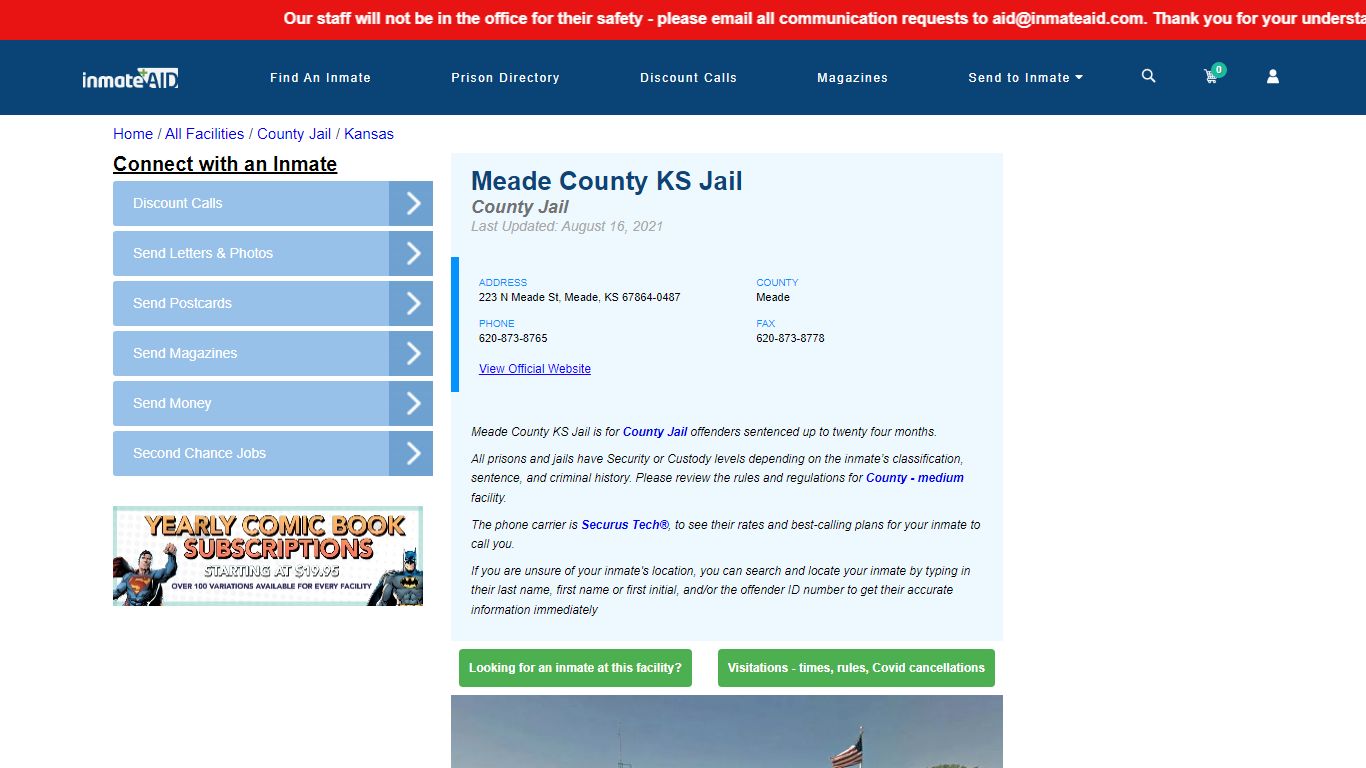 Meade County KS Jail - Inmate Locator - Meade, KS